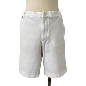 Lauren Ralph Lauren Cotton Blend Bi-Stretch Bermuda Shorts 11" Inseam White 16